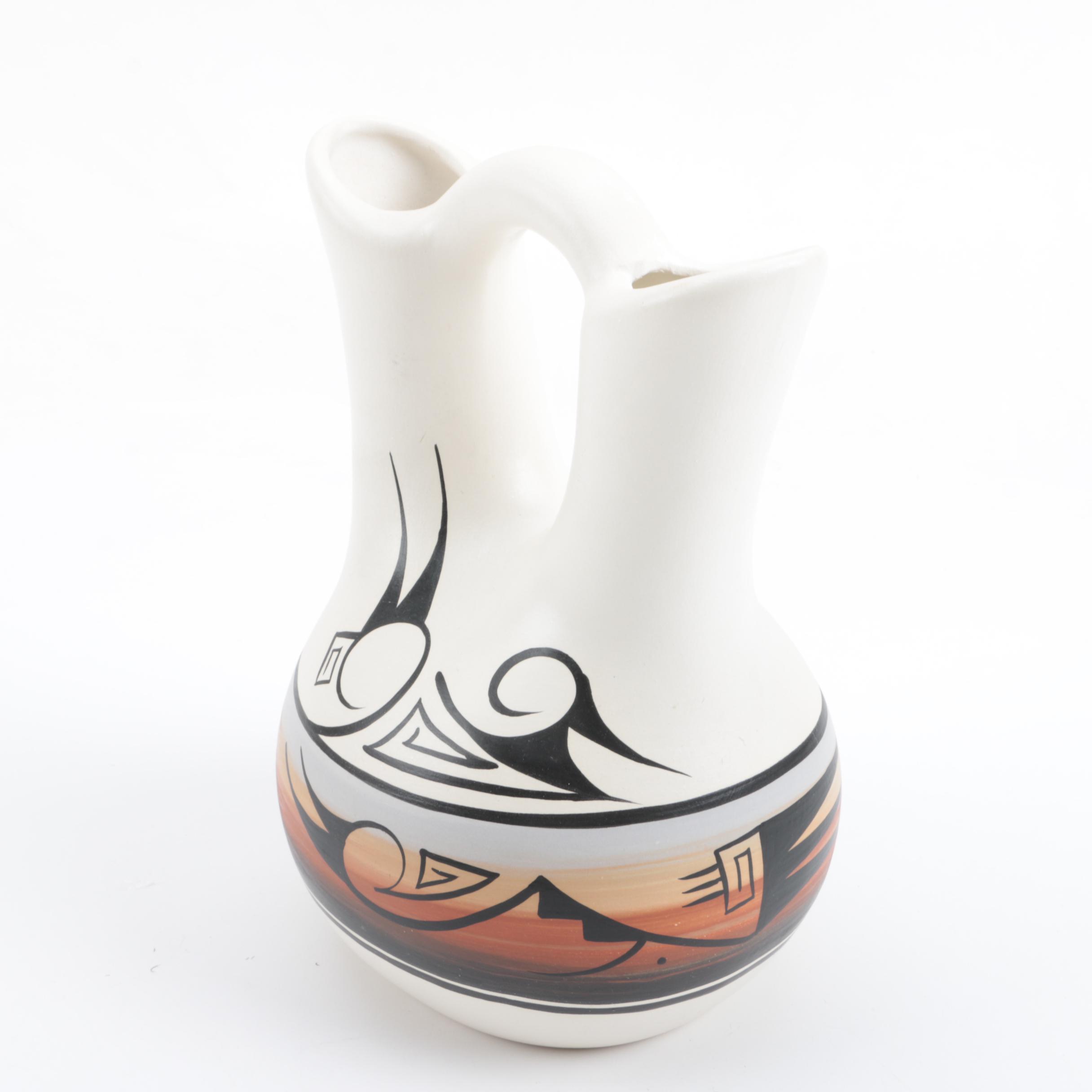 Signed Navajo Pottery Wedding Vase