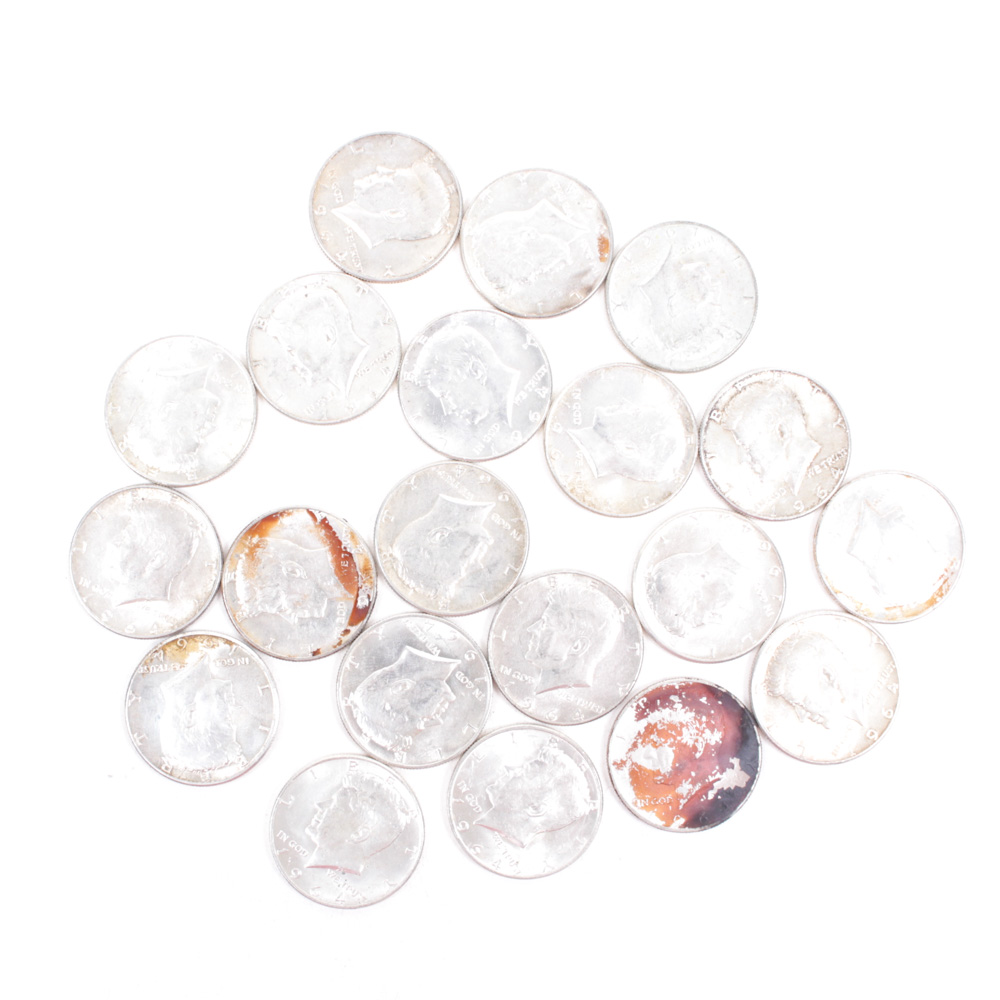 Twenty Silver Composition Kennedy Half Dollar Coins