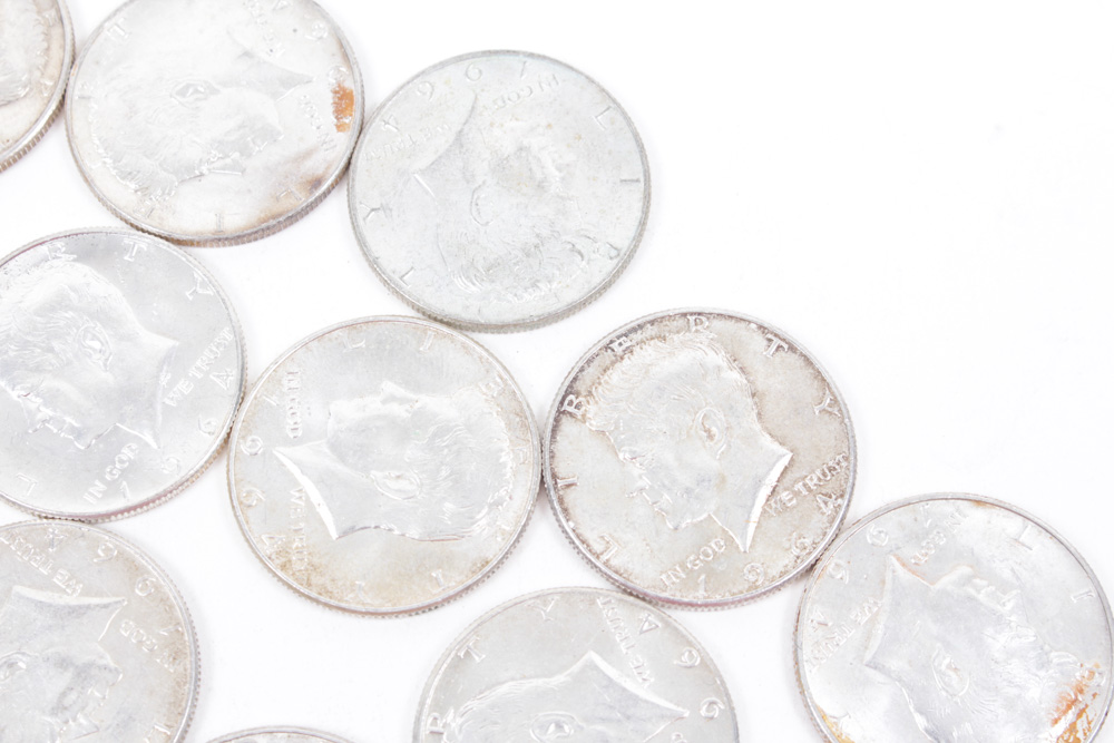Twenty Silver Composition Kennedy Half Dollar Coins