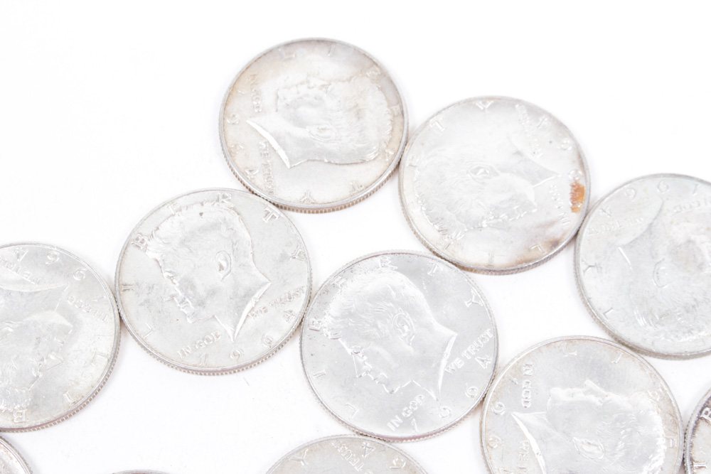 Twenty Silver Composition Kennedy Half Dollar Coins