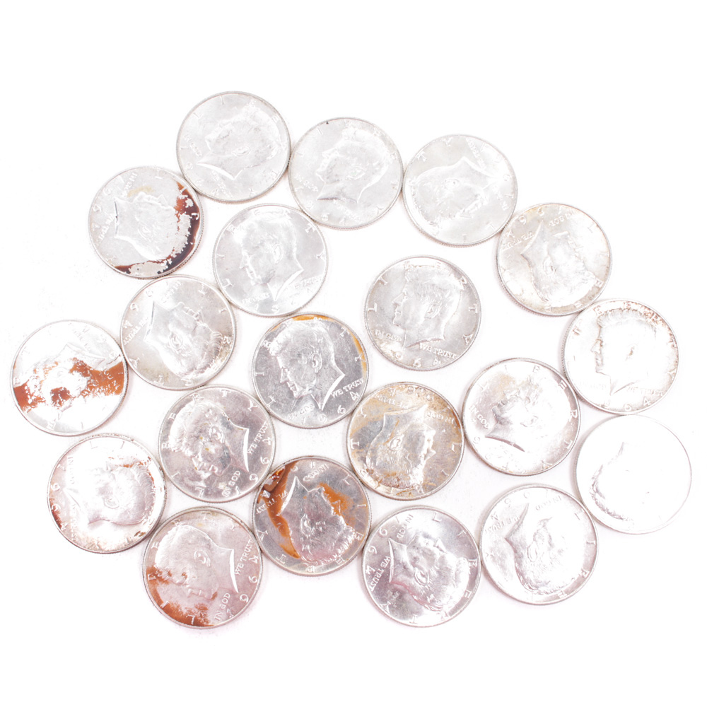 Twenty Silver Composition Kennedy Half Dollar Coins