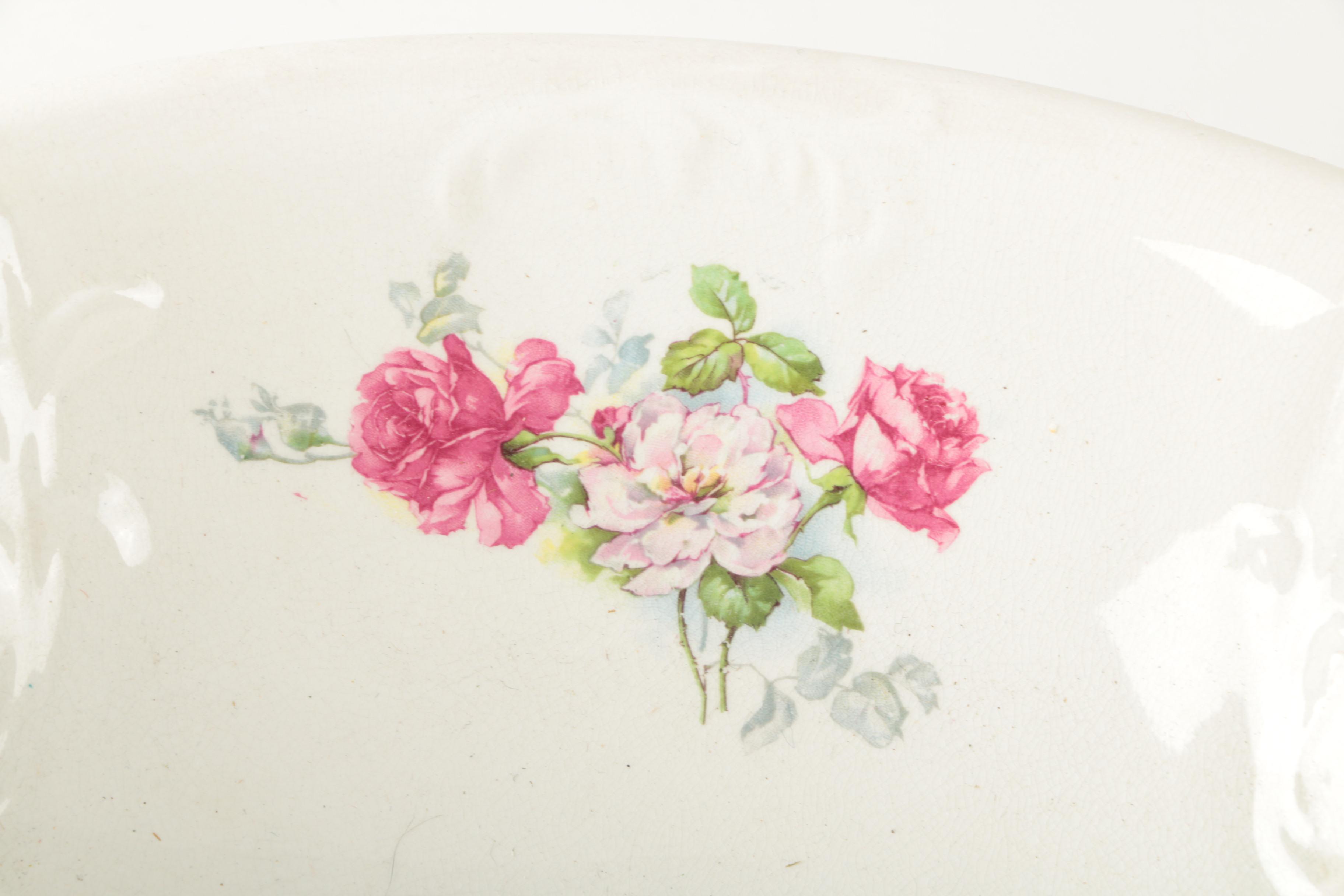 Modern Limoges China Porcelain Reproduction Basin