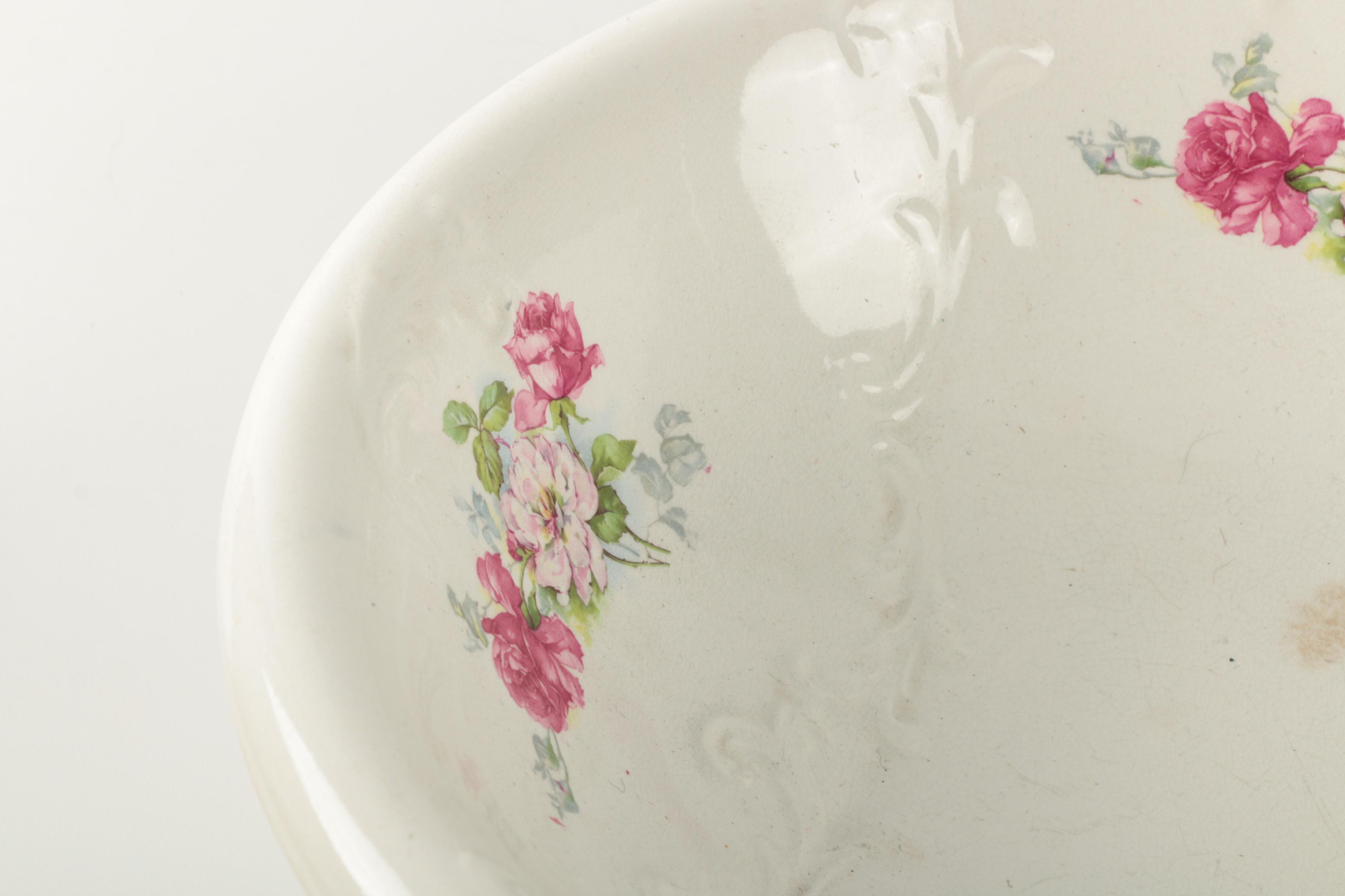 Modern Limoges China Porcelain Reproduction Basin