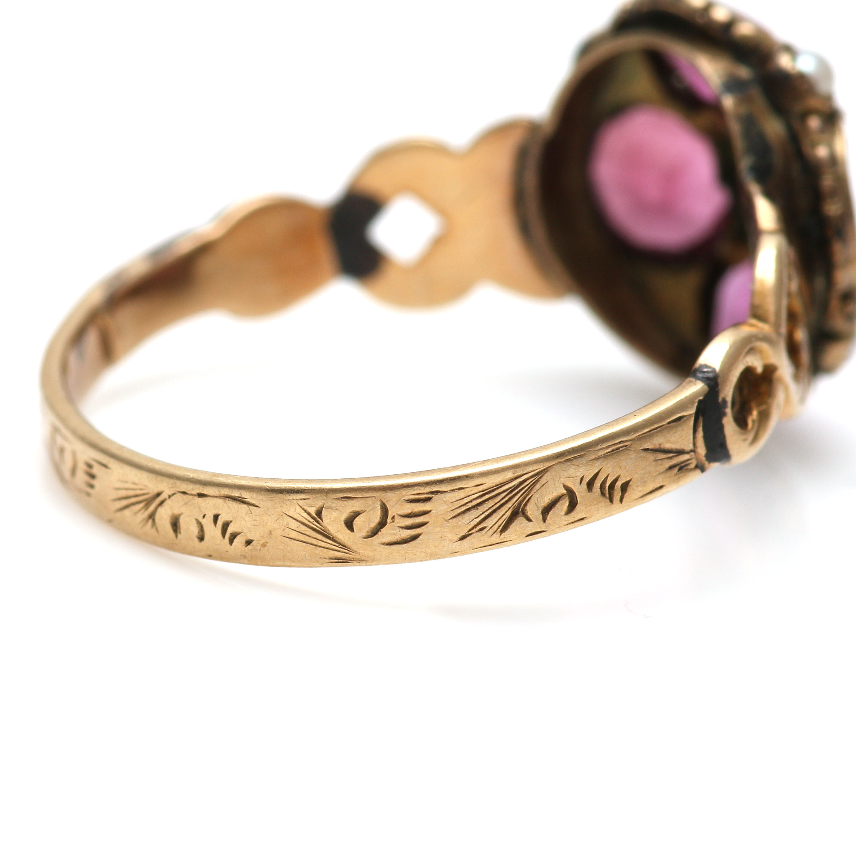 Three Victorian 10K Yellow Gold Mixed Gemstone Rings