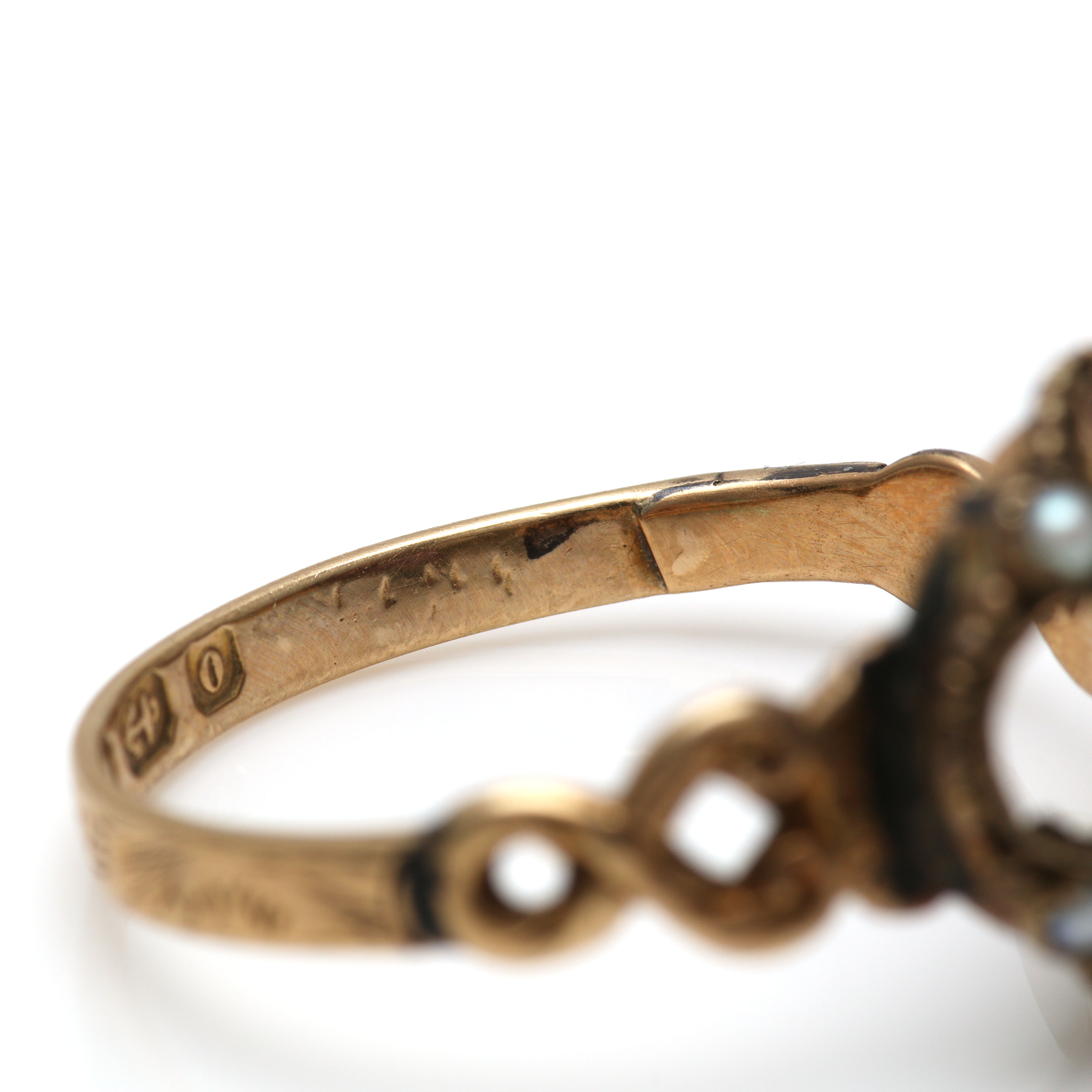 Three Victorian 10K Yellow Gold Mixed Gemstone Rings