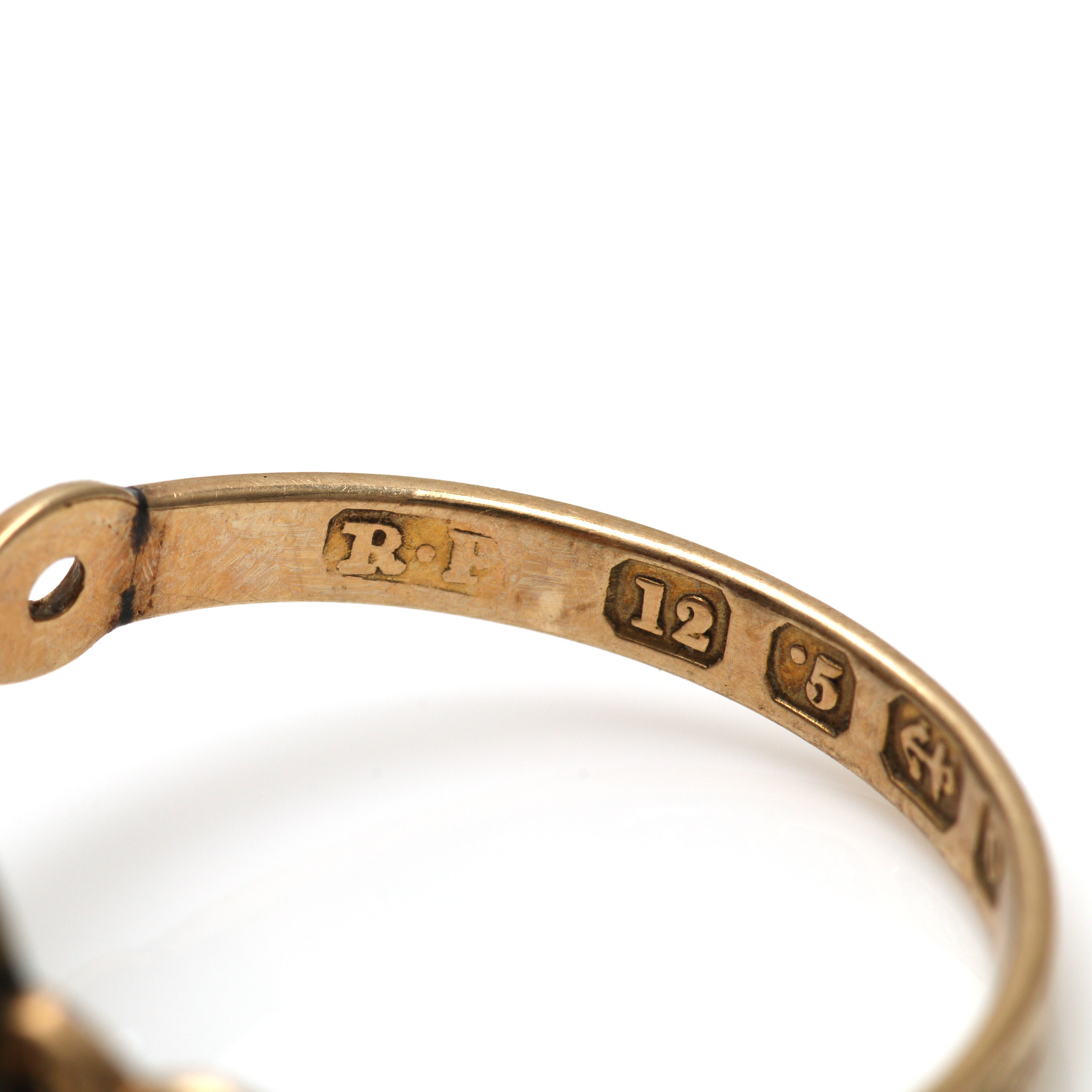 Three Victorian 10K Yellow Gold Mixed Gemstone Rings