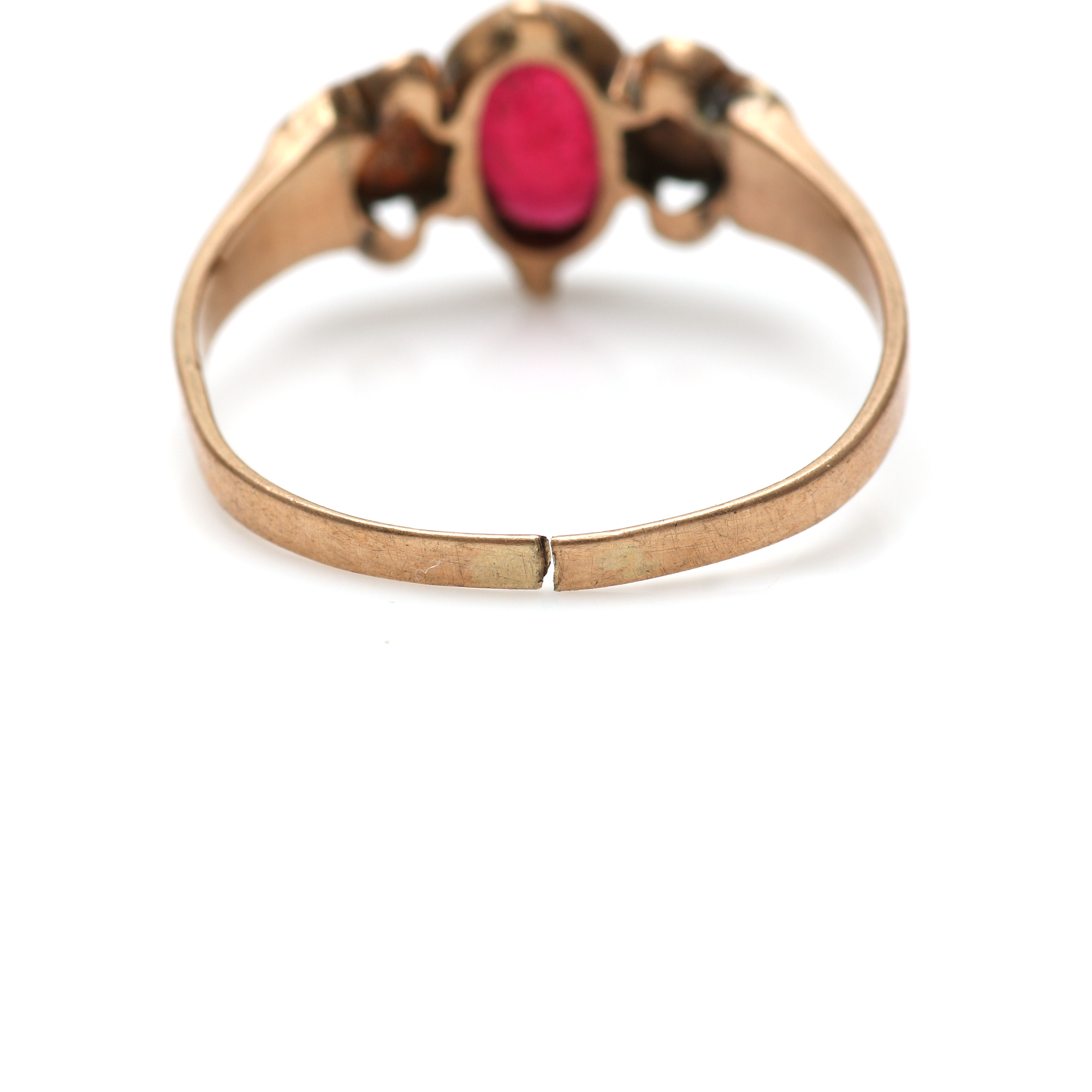 Three Victorian 10K Yellow Gold Mixed Gemstone Rings