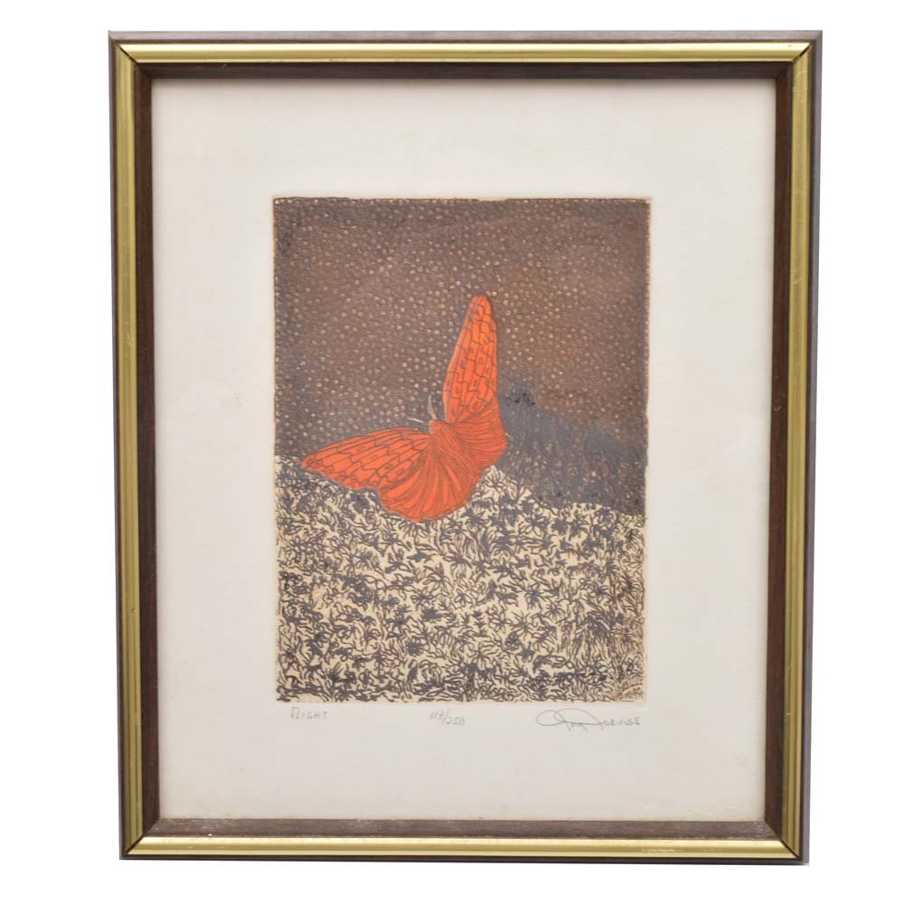 Joy Jerviss Signed Limited Edition Etching "Flight"