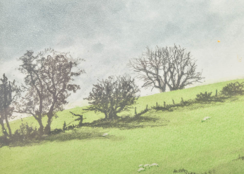 Emily Wentworth Hand Colored Etching "Les Moutons"