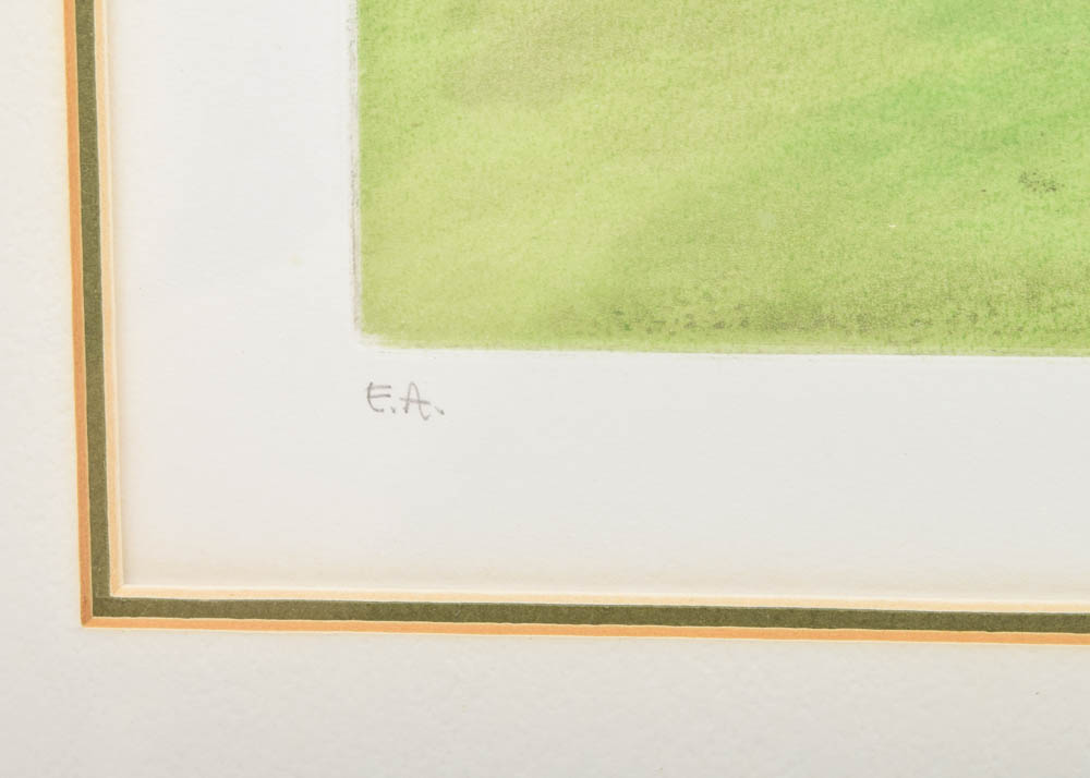 Emily Wentworth Hand Colored Etching "Les Moutons"