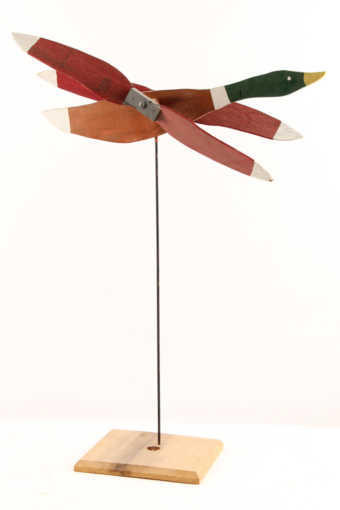 Handmade Kentucky Folk Art Whirligig with Mallard Duck