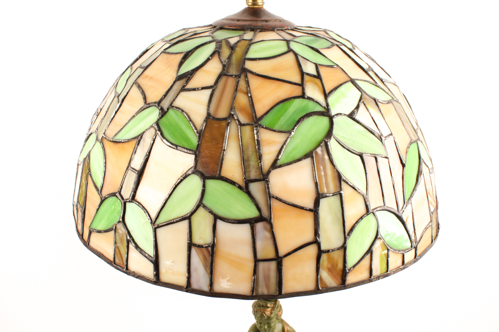 Cherub Tiffany Style Table Lamp