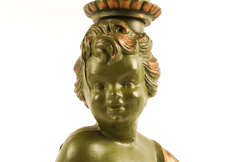 Cherub Tiffany Style Table Lamp