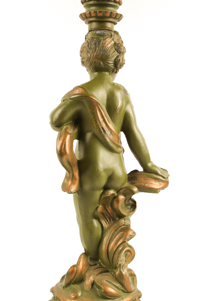 Cherub Tiffany Style Table Lamp