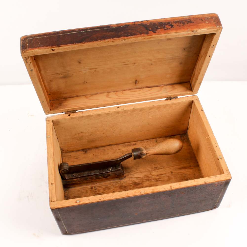 Antique Sugar Box With Cutter / Breaker