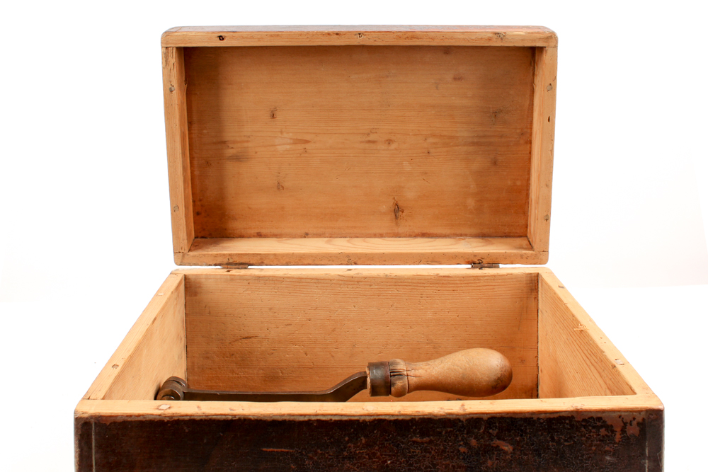 Antique Sugar Box With Cutter / Breaker