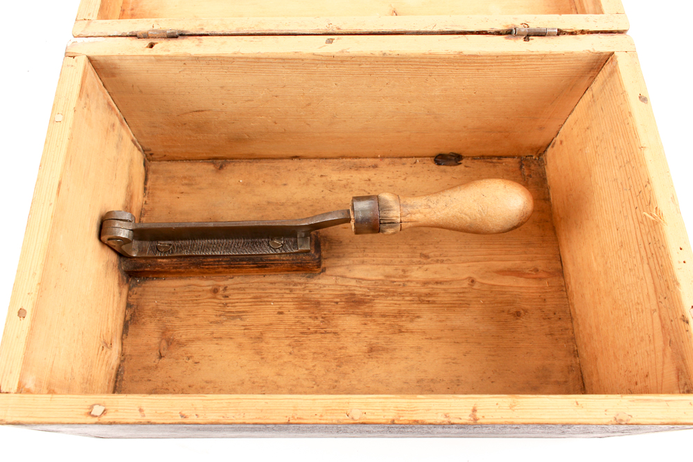Antique Sugar Box With Cutter / Breaker