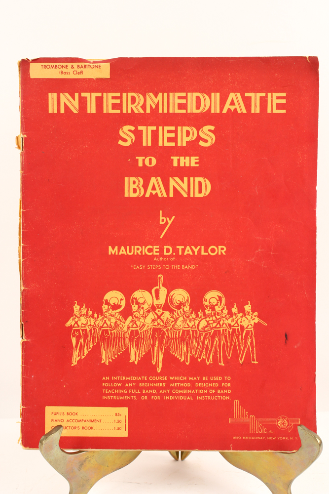 Vintage Cast Iron Harp Motif Music Holder With Instruction and Sheet Music Books