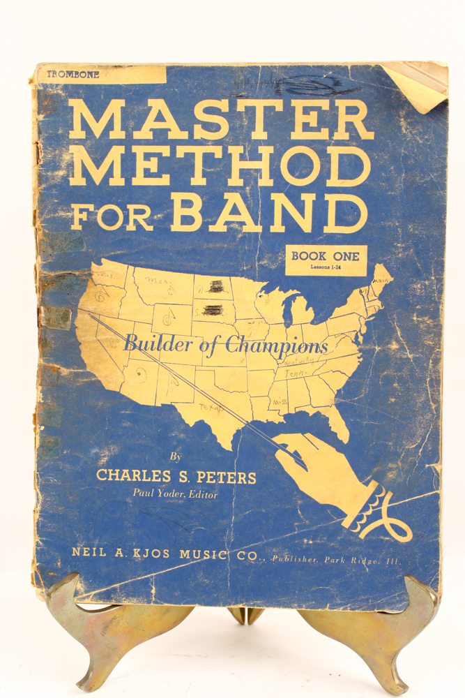 Vintage Cast Iron Harp Motif Music Holder With Instruction and Sheet Music Books