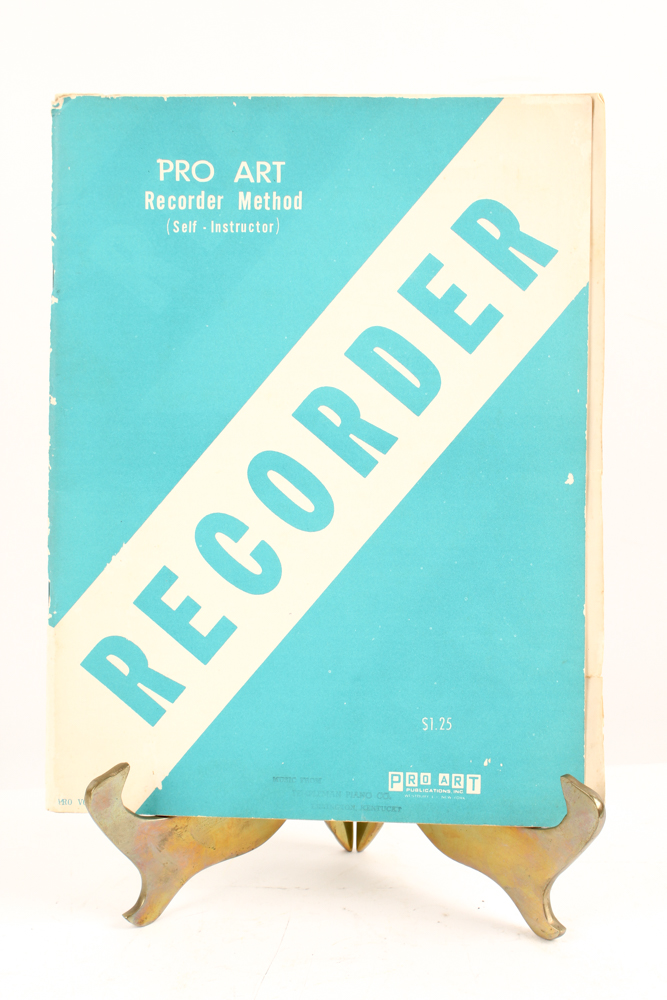 Vintage Cast Iron Harp Motif Music Holder With Instruction and Sheet Music Books