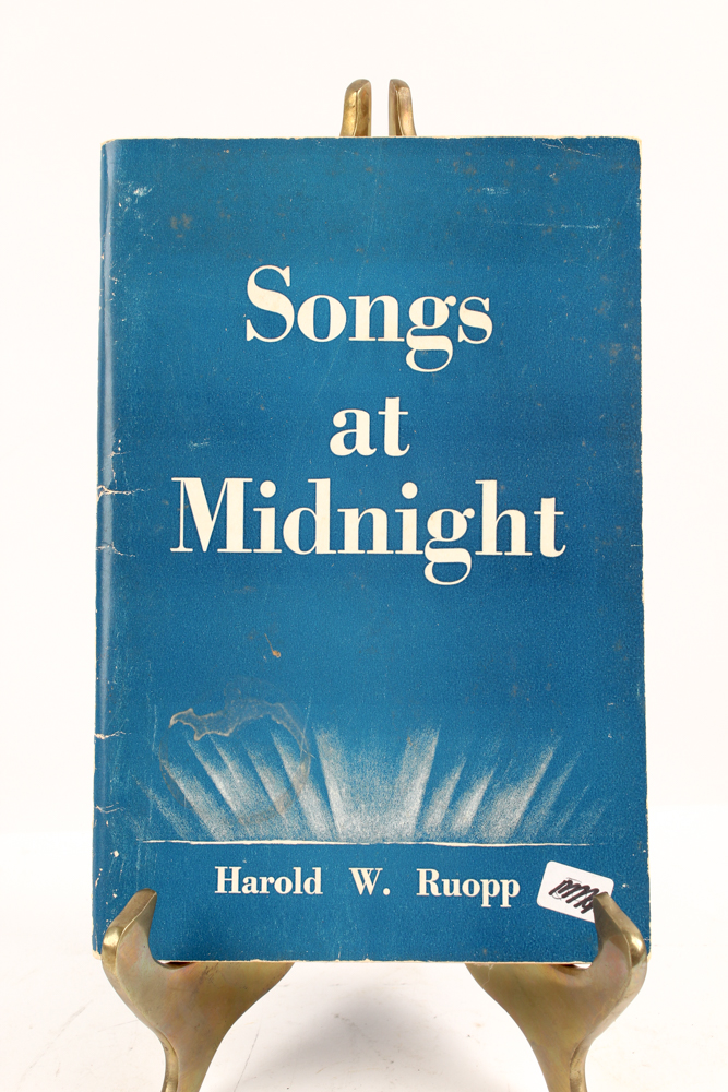 Vintage Cast Iron Harp Motif Music Holder With Instruction and Sheet Music Books