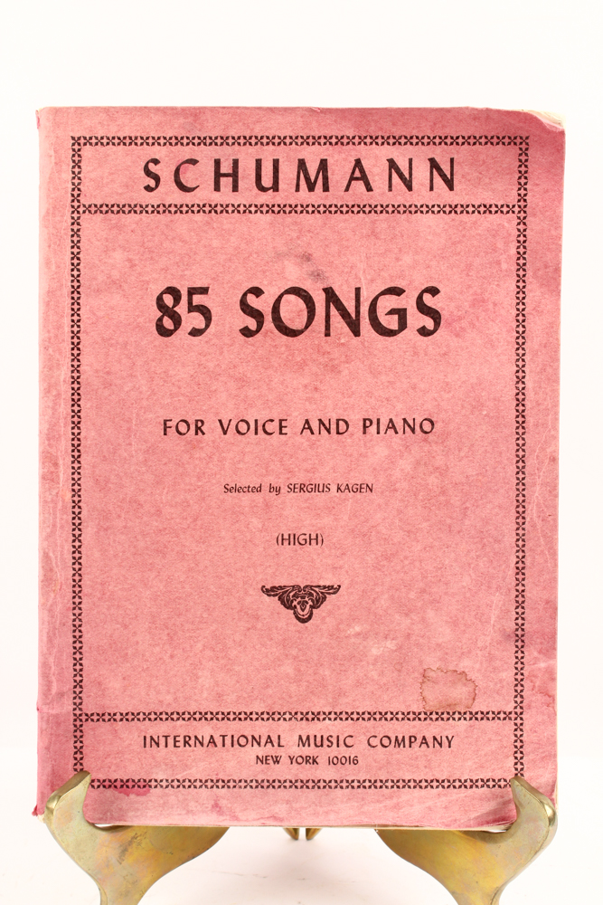 Vintage Cast Iron Harp Motif Music Holder With Instruction and Sheet Music Books