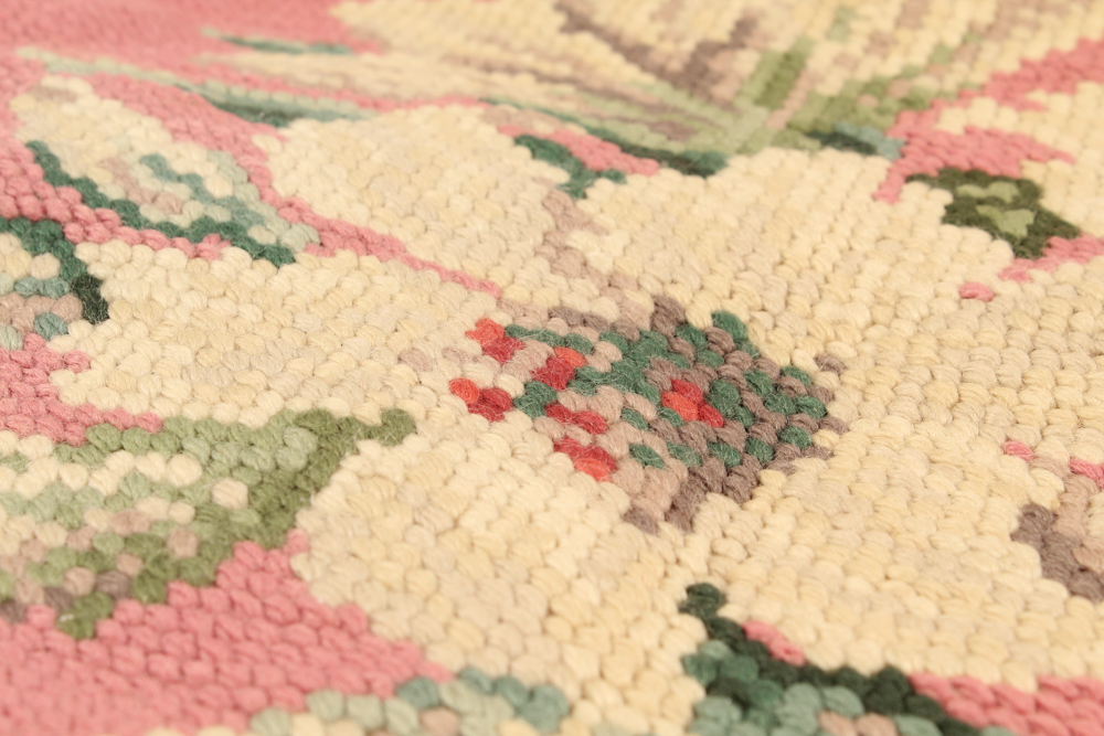 Vintage Needlepoint Floral Accent Rug