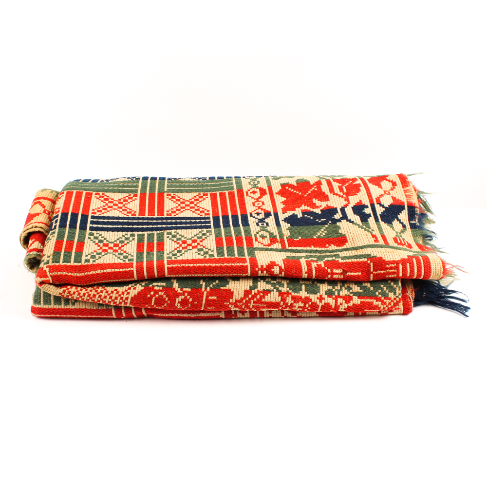Antique Handwoven Linsey-Woolsey Blanket
