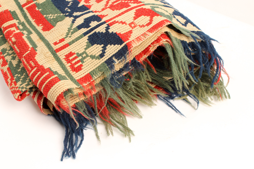 Antique Handwoven Linsey-Woolsey Blanket