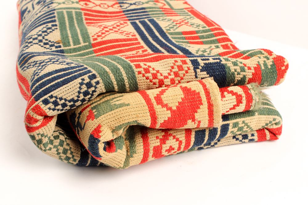 Antique Handwoven Linsey-Woolsey Blanket