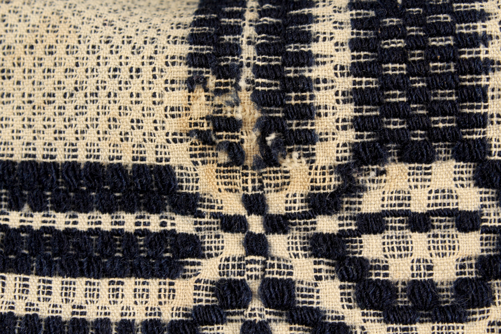 Antique Handwoven Linsey-Woolsey Blanket