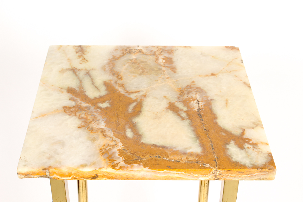 Decorative Brass and Marble Plant Stand