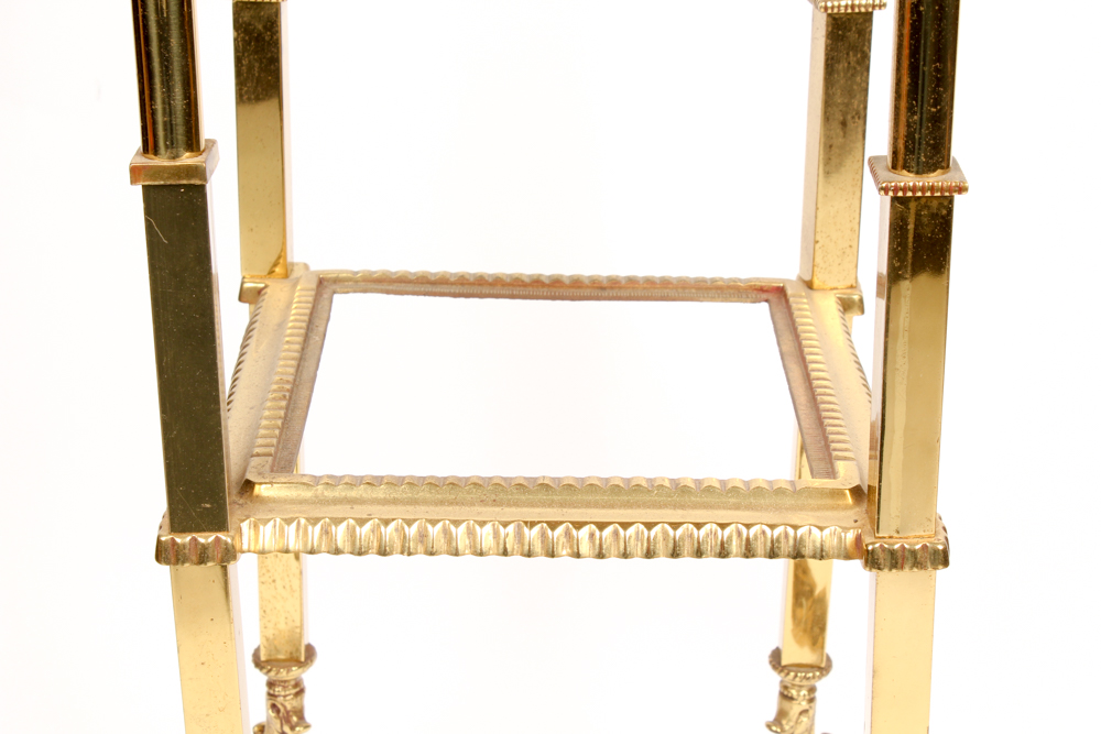 Decorative Brass and Marble Plant Stand