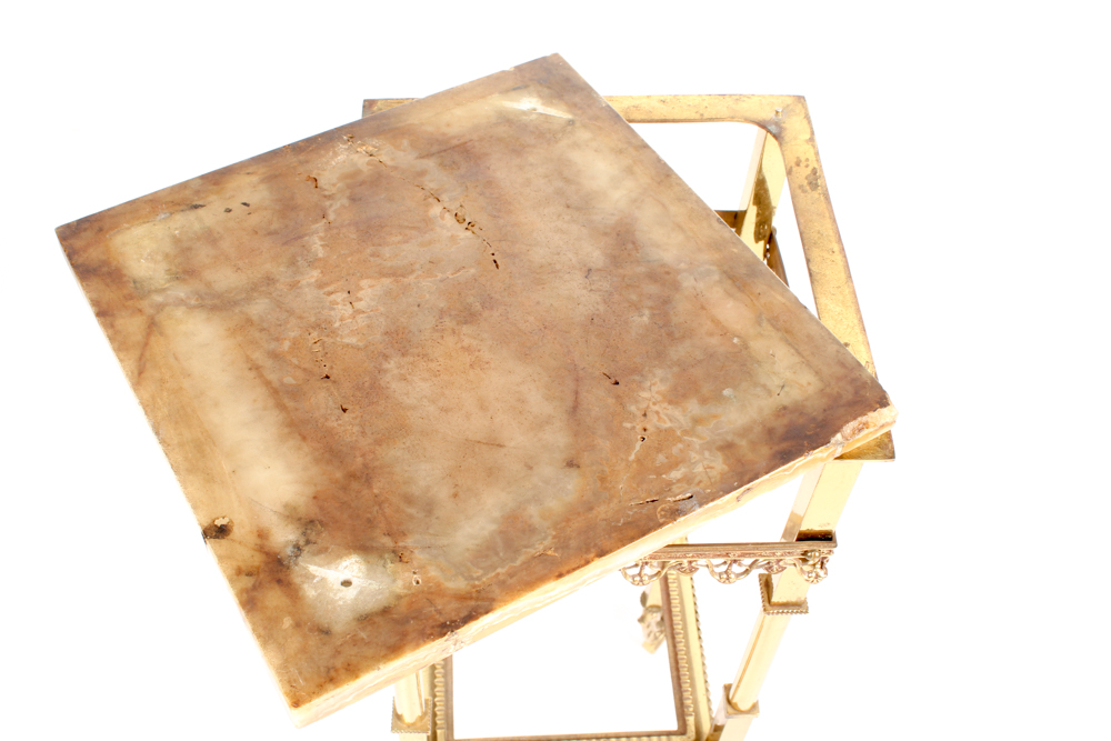 Decorative Brass and Marble Plant Stand