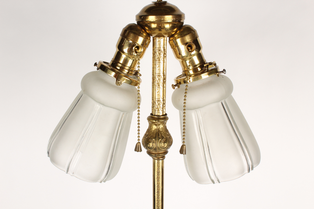 Antique Floor Lamp with Glass Shades