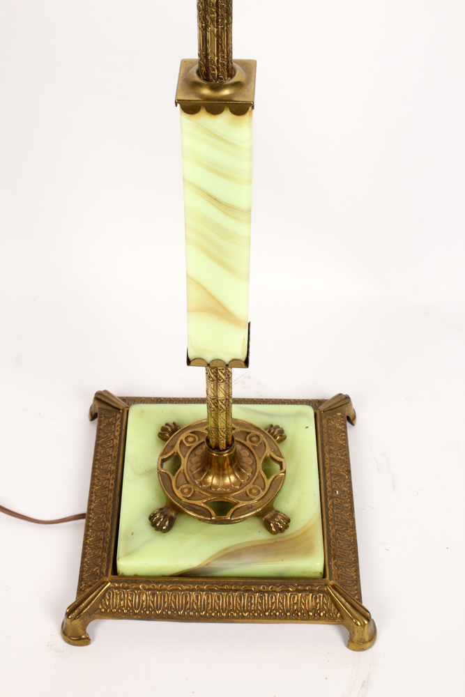 Antique Floor Lamp with Glass Shades