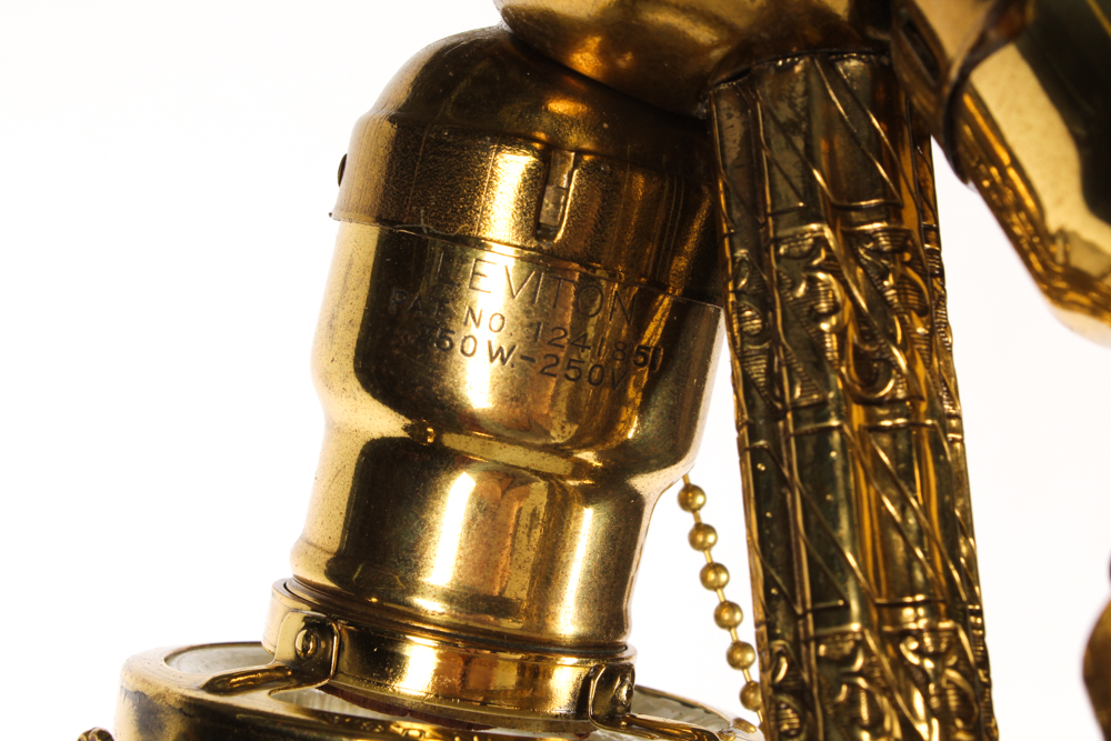 Antique Floor Lamp with Glass Shades