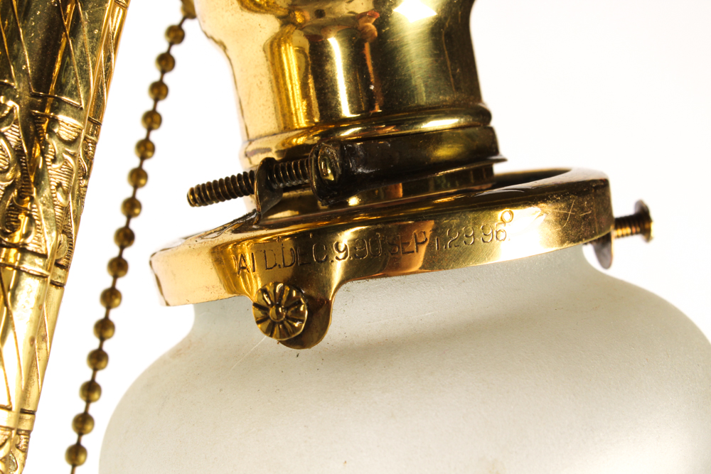 Antique Floor Lamp with Glass Shades