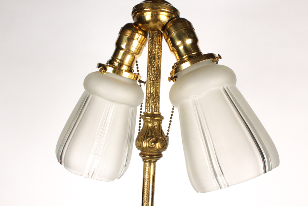 Antique Floor Lamp with Glass Shades