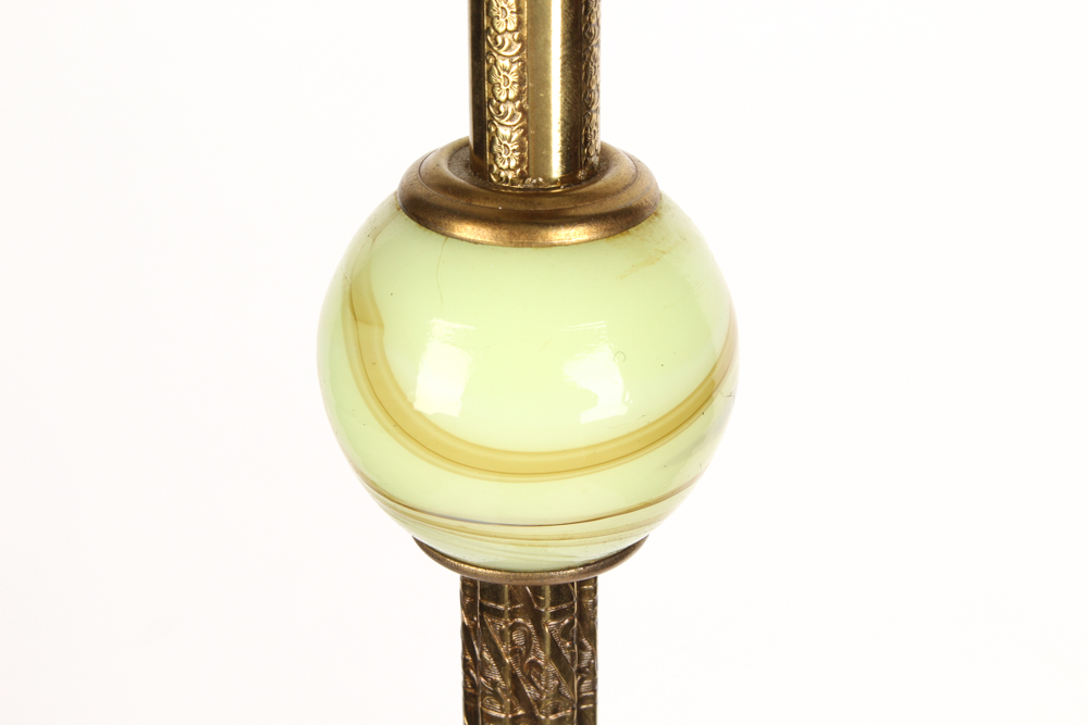 Antique Floor Lamp with Glass Shades