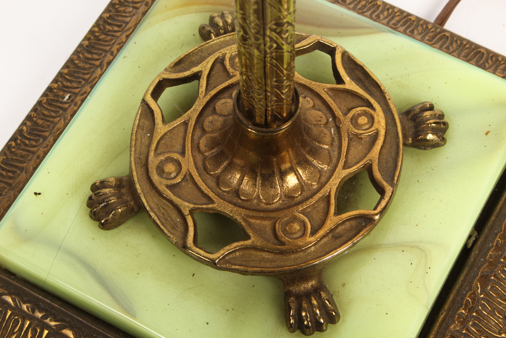 Antique Floor Lamp with Glass Shades