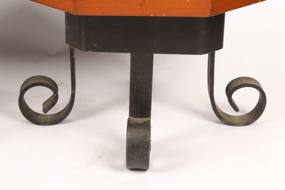 Handmade Wood and Wrought Iron Replica Milk Stools