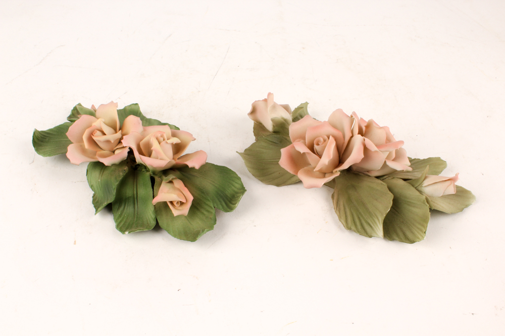 Bisque Figural Candelabra and Capodimonte Floral Decor