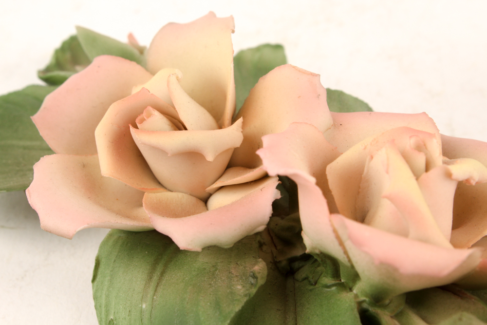 Bisque Figural Candelabra and Capodimonte Floral Decor