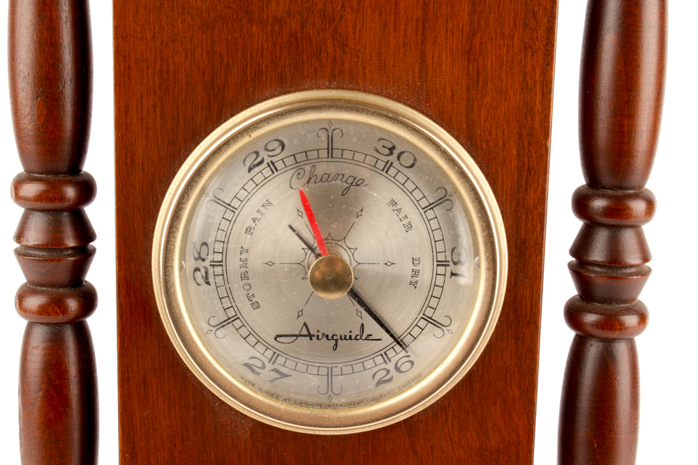 Vintage Wood Framed Wall Barometer