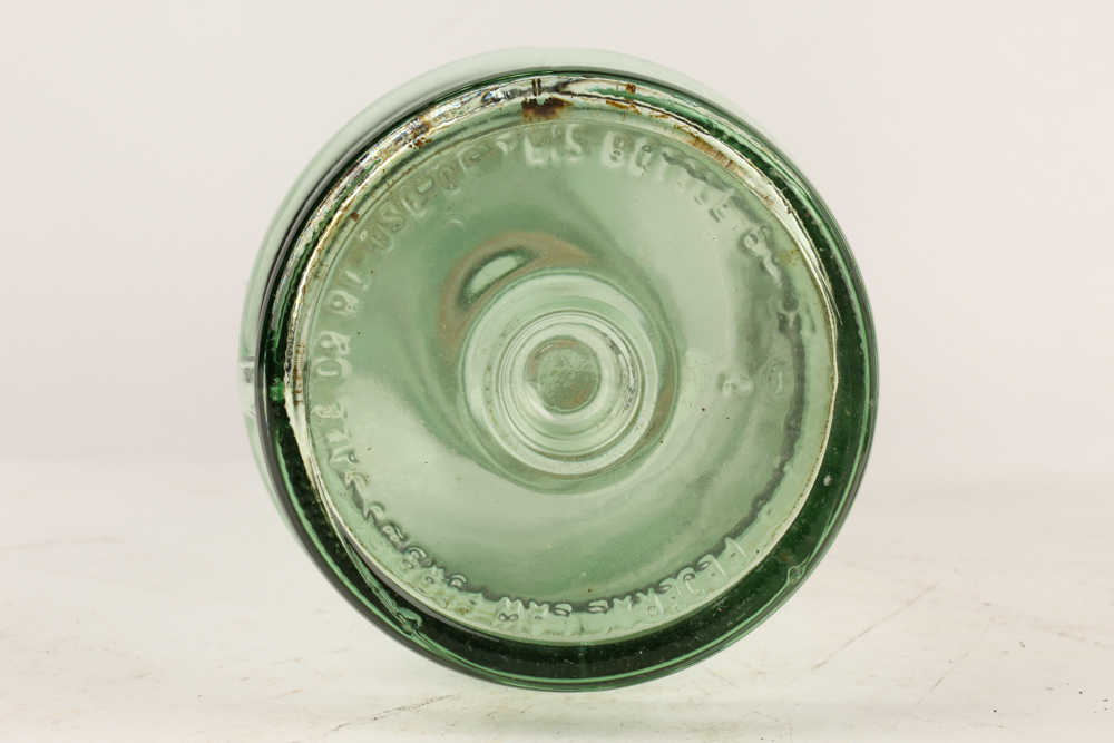 Pair Vintage Painted Glass Decanters