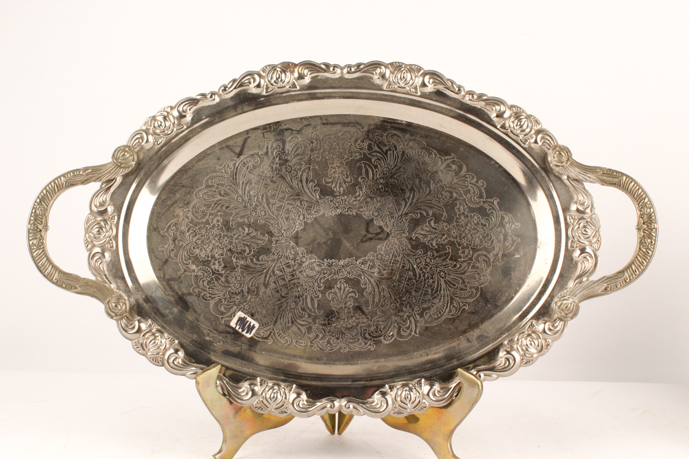 Antique Reed & Barton Silver Plate Coffee Pot with Pairpoint Creamer and Sugar