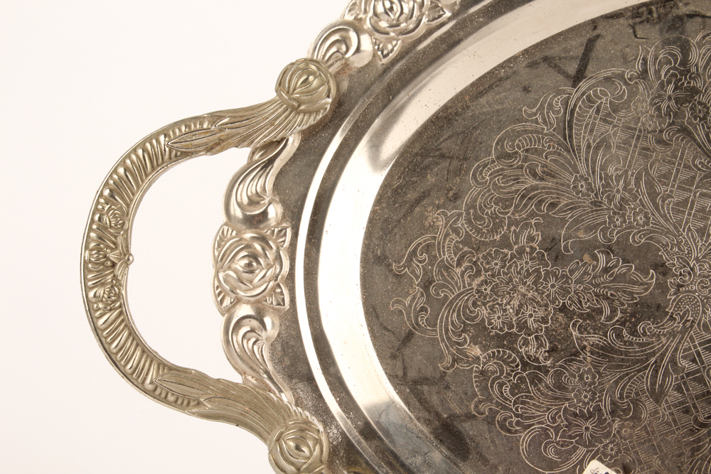 Antique Reed & Barton Silver Plate Coffee Pot with Pairpoint Creamer and Sugar