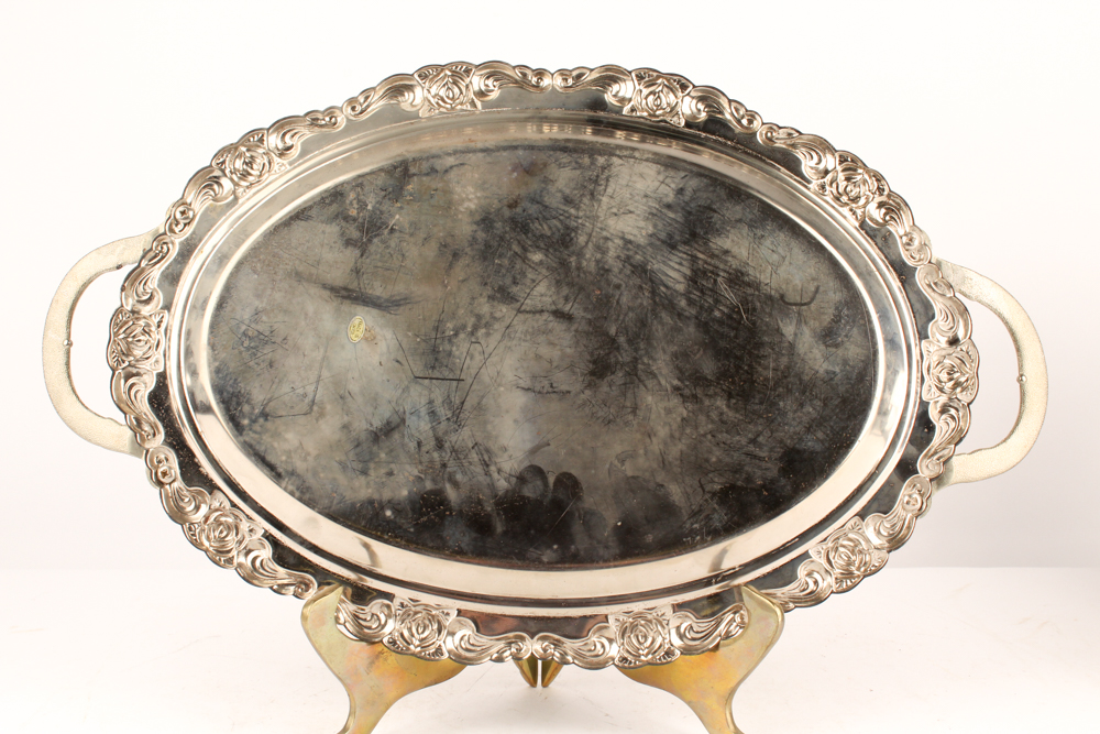 Antique Reed & Barton Silver Plate Coffee Pot with Pairpoint Creamer and Sugar