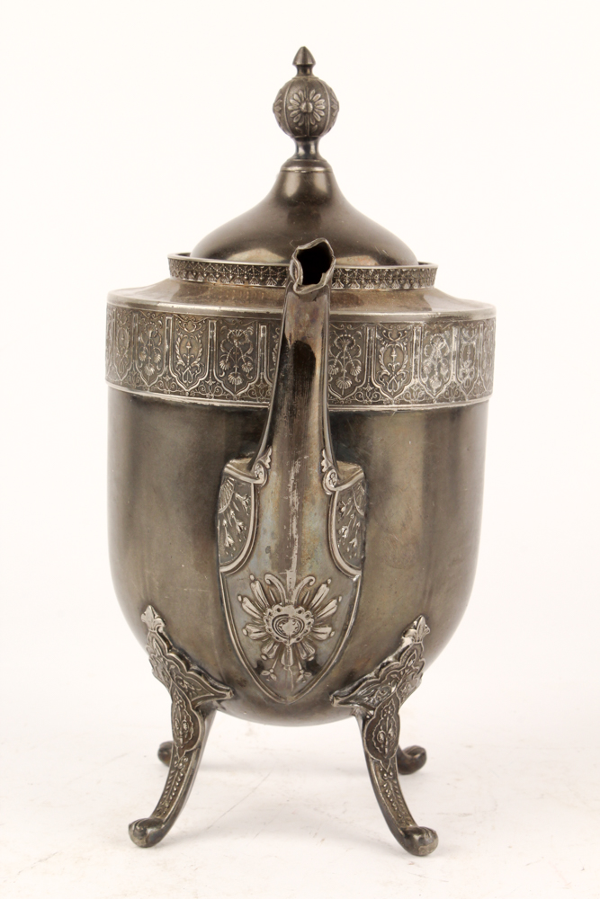 Antique Reed & Barton Silver Plate Coffee Pot with Pairpoint Creamer and Sugar